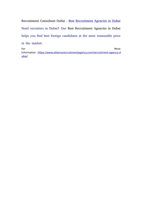 recruitment consultant dubai best recruitment