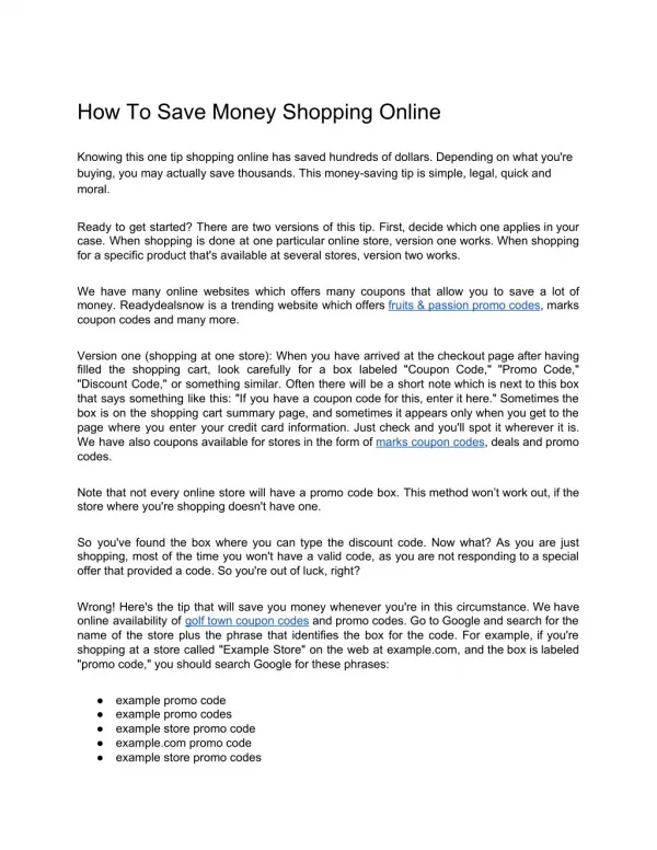 How To Save Money Shopping Online