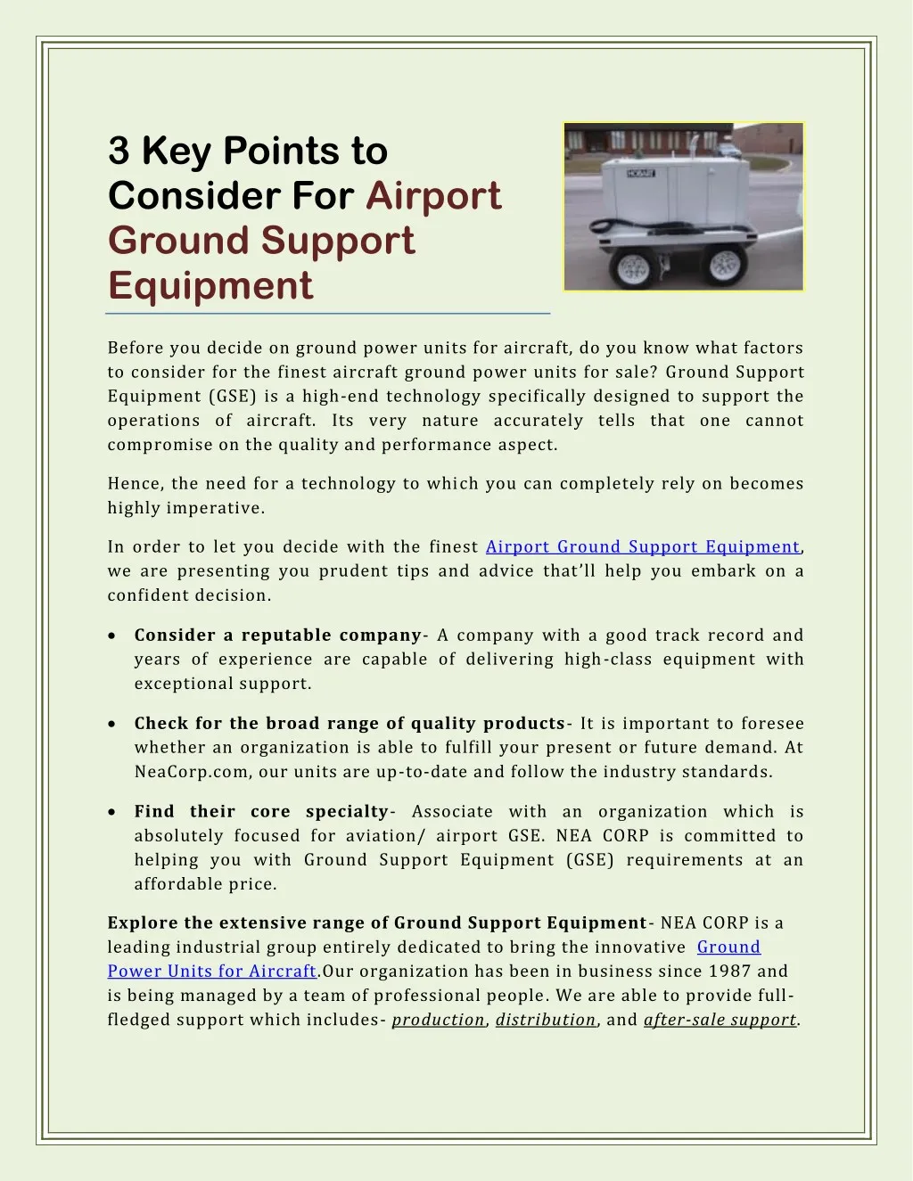 3 key points to consider for airport ground