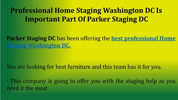 Best Professional Home Staging Washington DC