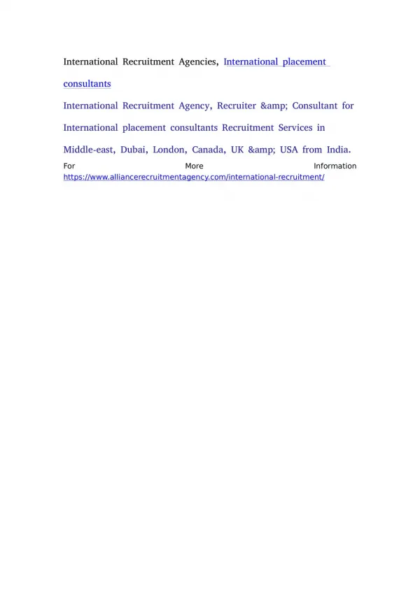 international recruitment agencies international