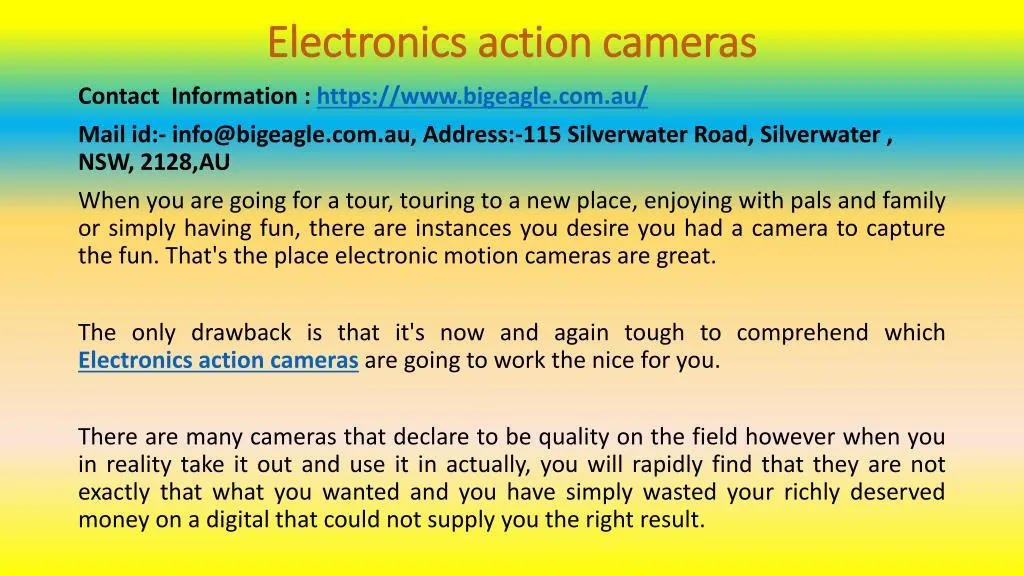 electronics action cameras