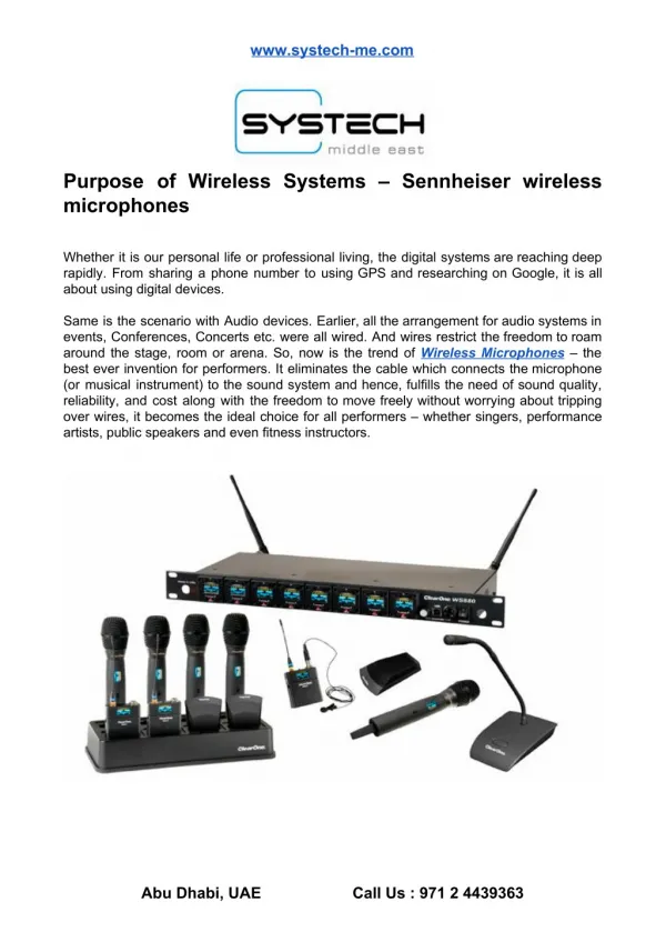 Purpose of Wireless Systems