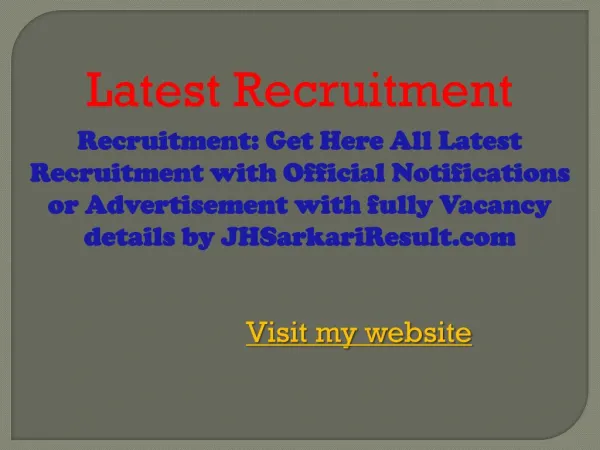 latest recruitment