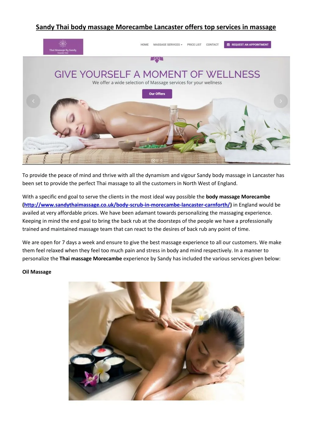 sandy thai body massage morecambe lancaster