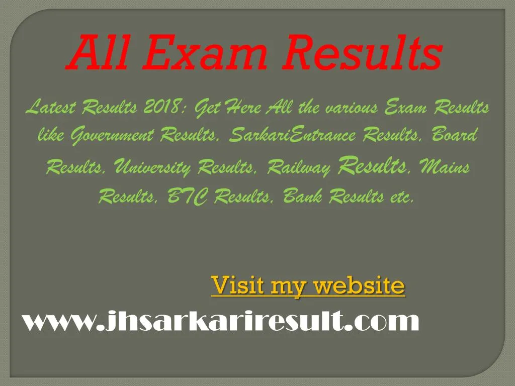 all exam results