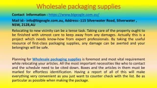 Wholesale packaging supplies - slide 1