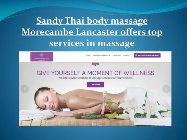 Sandy Thai body massage Morecambe Lancaster offers top services in massage
