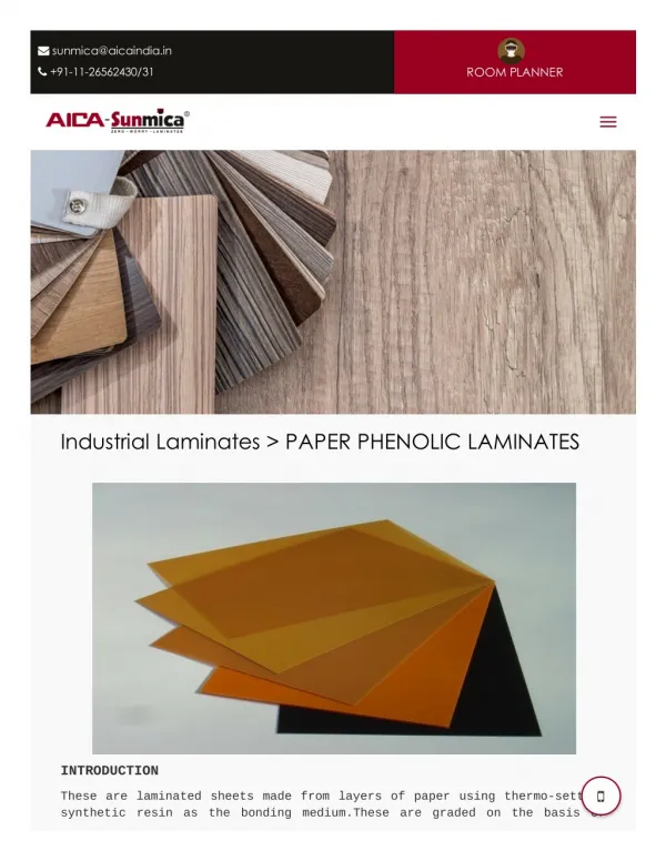 Paper Phenolic Laminates | Industrial Decorative Laminated Paper | AICA Sunmica