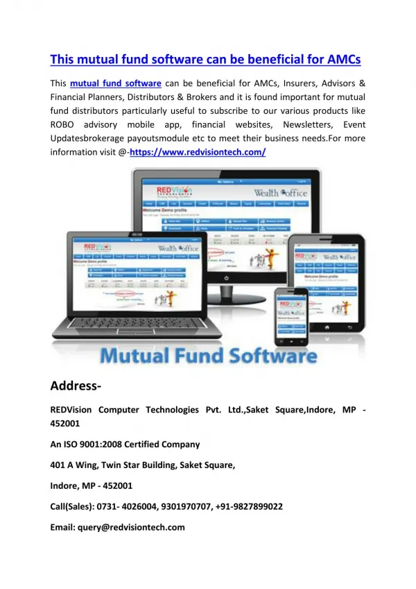 This mutual fund software can be beneficial for AMCs