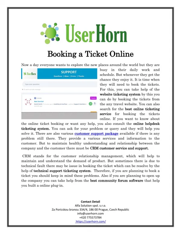Booking a Ticket Online
