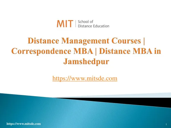 Distance Management Courses | Correspondence MBA | Distance MBA in Jamshedpur