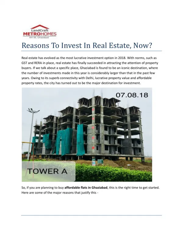 Reasons To Invest In Real Estate, Now?