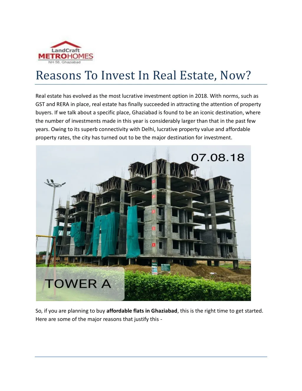 reasons to invest in real estate now