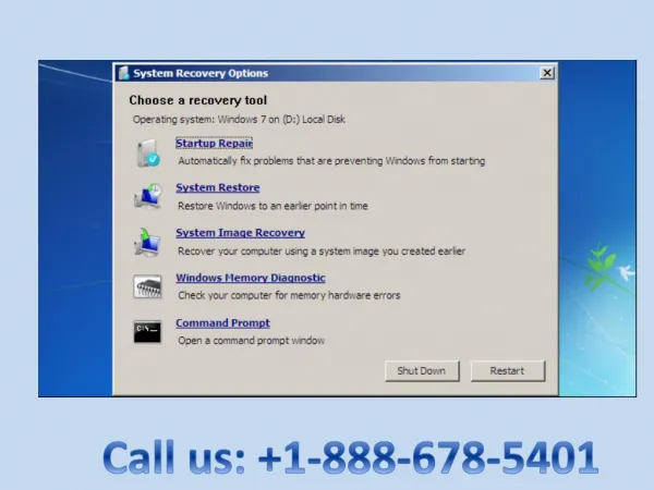 Easy steps to Fix Windows 7 Boot 1-888-678-5401 BCD Error