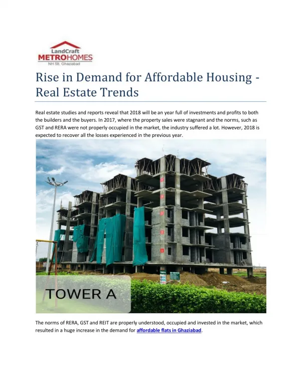 Rise in Demand for Affordable Housing - Real Estate Trends