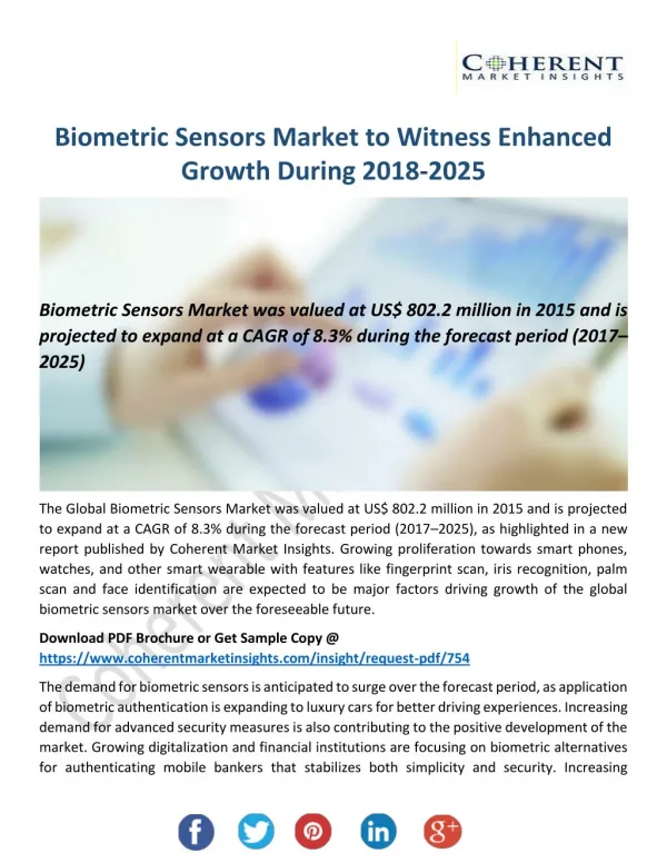 Biometric Sensors Market: Adoption of Innovative Offerings to Boost Returns on Investment