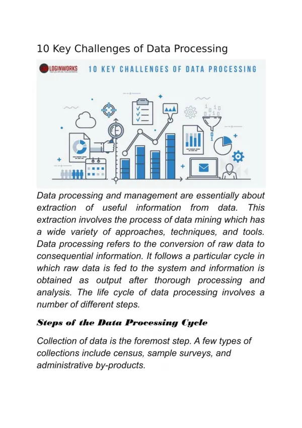 Outsource Data Processing Services