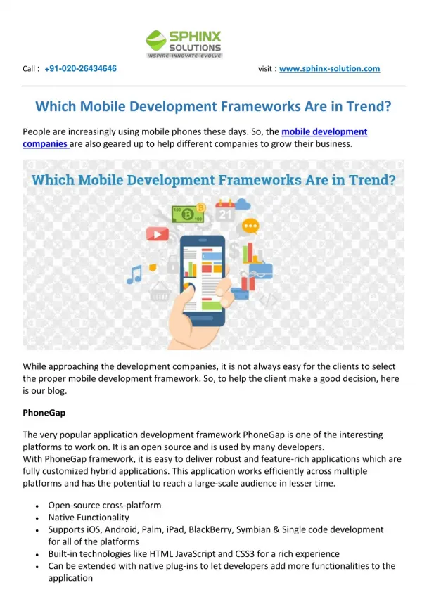 Which Mobile Development Frameworks Are in Trend