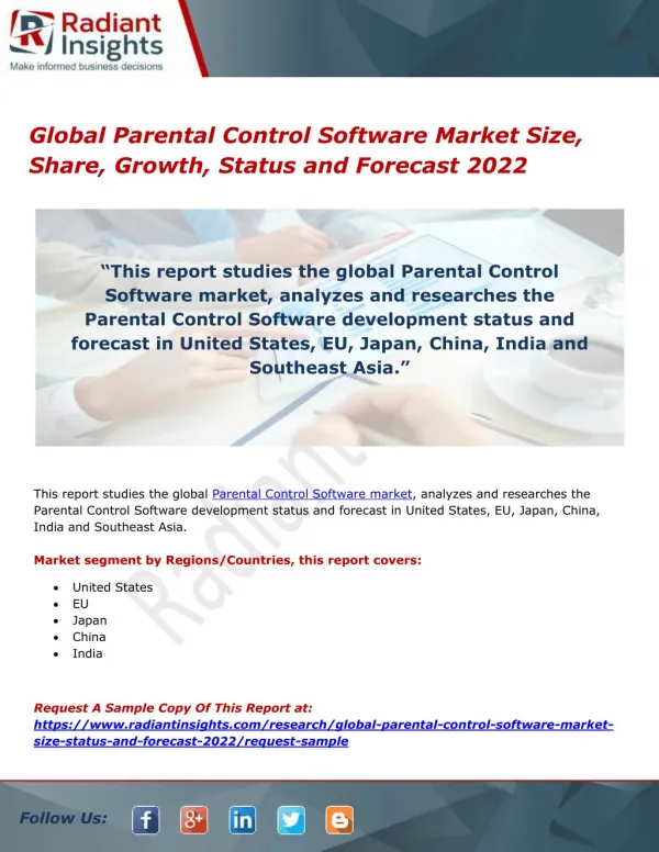 Global Parental Control Software Market Size, Share, Growth, Status and Forecast 2022