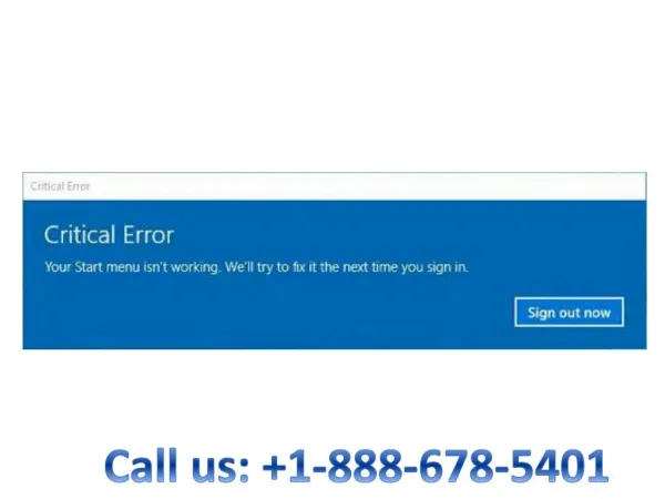 How to Fix 1-888-678-5401 Windows 10 Installation Error of Start Menu