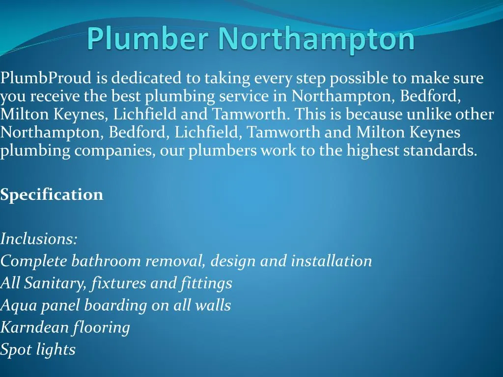 plumber northampton