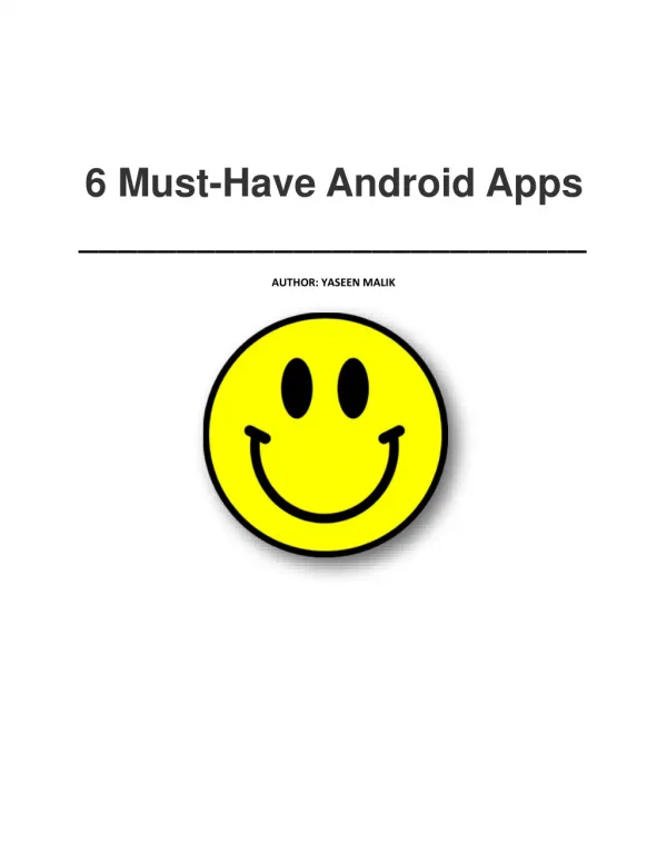 6 Must-Have Android Apps