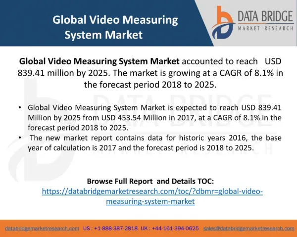 KEYENCE CORPORATION and ADVANTEST CORPORATION are Dominating the Market for Global Video Measuring System Market in 2017