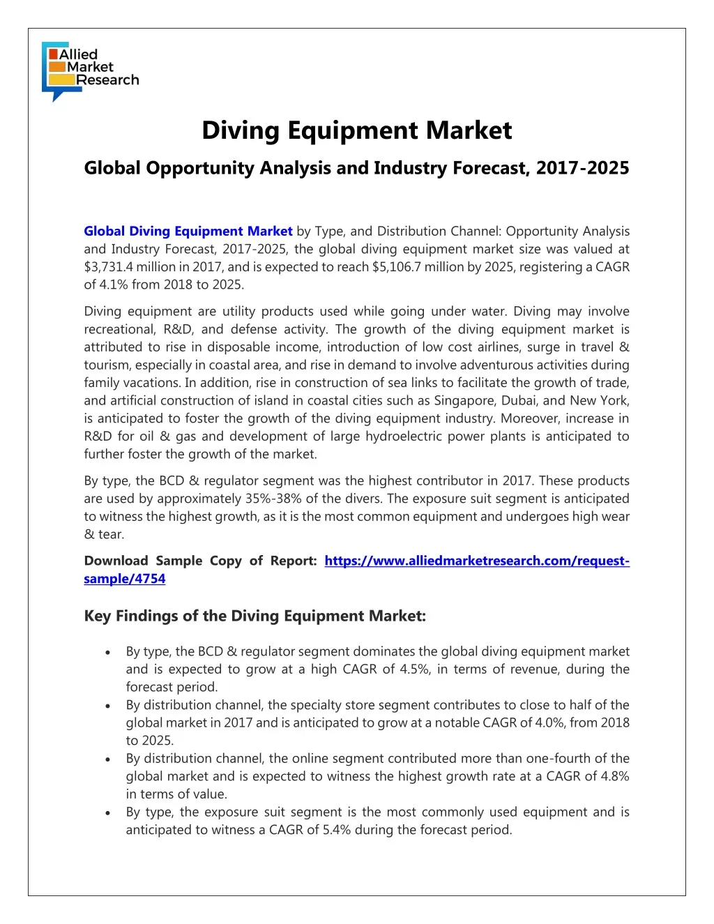 diving equipment market global opportunity