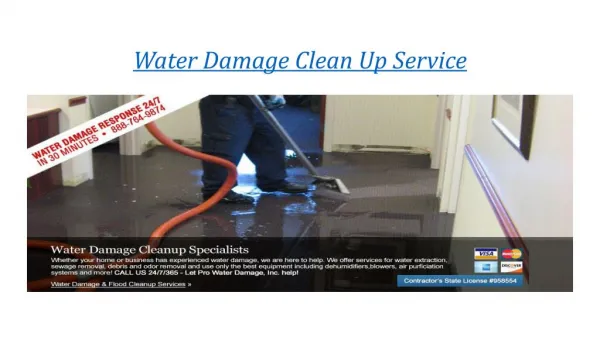 Water Damage Clean UP Service