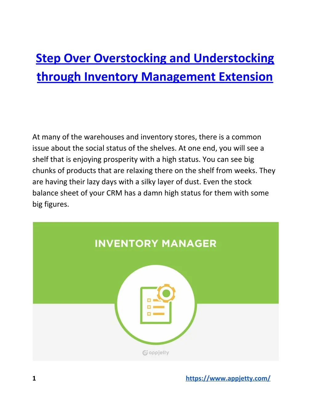 PPT - Step Over Overstocking and Understocking through Inventory ...