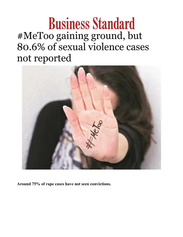 #MeToo gaining ground, but 80.6% of sexual violence cases not reported