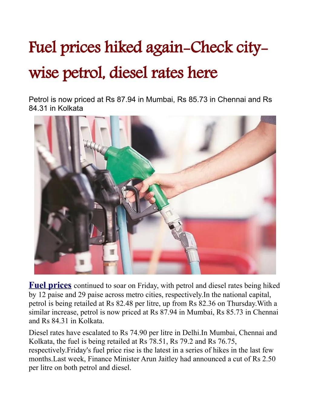 fuel prices hiked again check city wise petrol