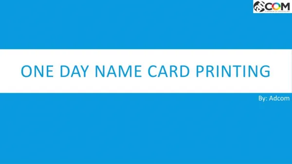 Looking for One Day Name Card Printing Services in Singapore