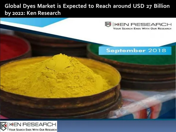 Global Dyes Market, India Dyes Production, US Dyes Industry, UK Dyes Industry-Ken Research