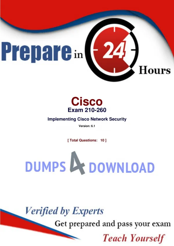 Cisco 210-260 Exam Dumps Updated - 2018 - Dumps4Download