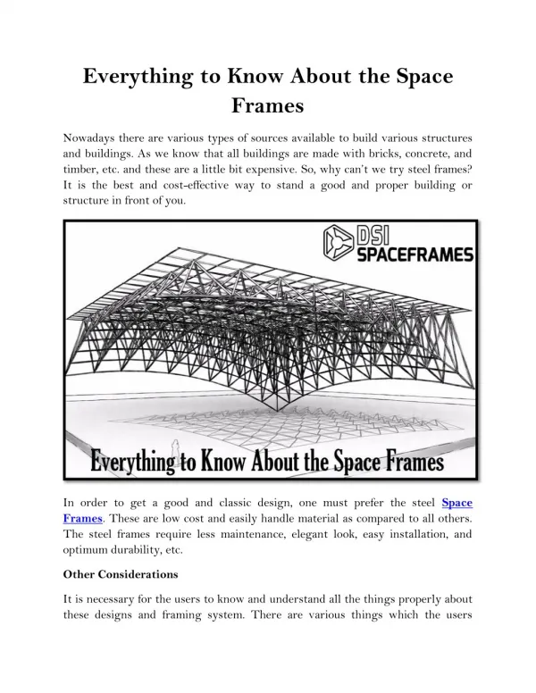 Everything to Know About the Space Frames