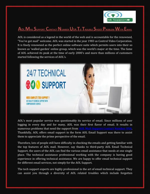 AOL Mail Support Contact Number USA To Trouble Shoot Problem With Email | JSK Support