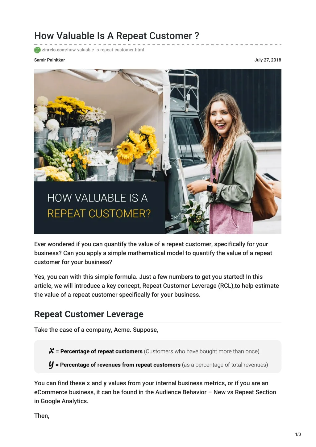 how valuable is a repeat customer