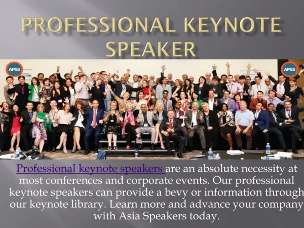 Professional Keynote Speaker