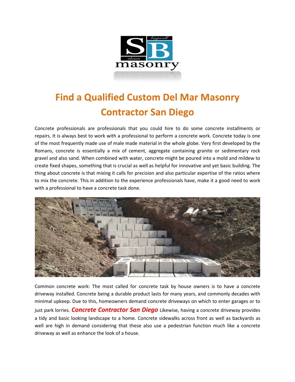 find a qualified custom del mar masonry