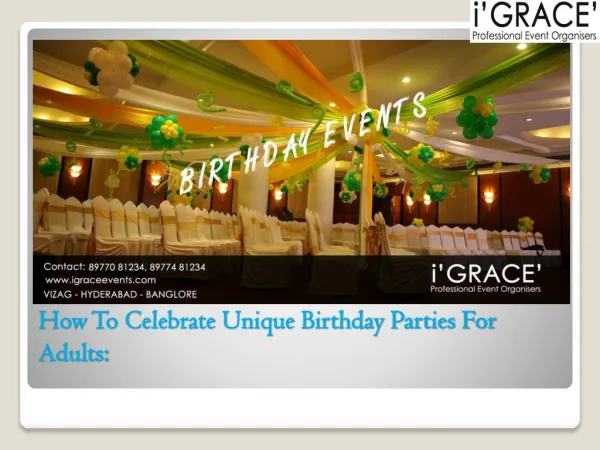 How To Celebrate Birthday Party Events | iGRACE Events