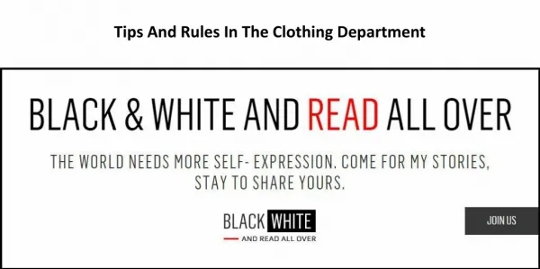 Tips And Rules In The Clothing Department