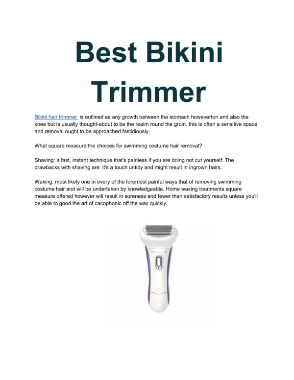 Bikini Trimmers