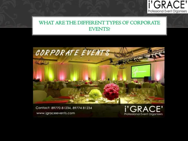 Different Types Of Corporate events | iGRACE Events