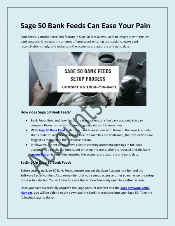 How Sage 50 Bank Feeds Can Ease Your Pain