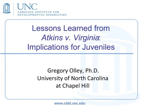 Lessons Learned from Atkins v. Virginia: Implications for Juveniles
