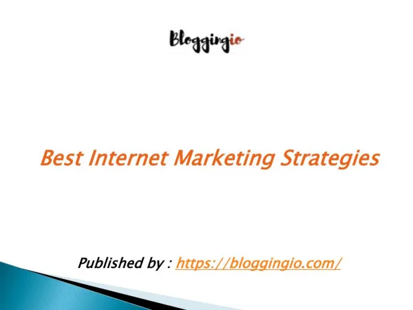 Best Internet Marketing Strategies