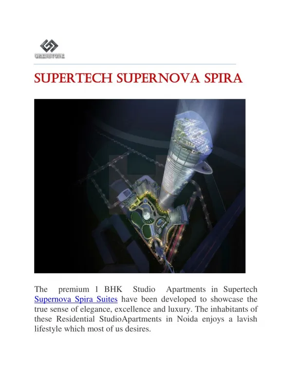 supertech supernova spira sale for studio apartments@grenstone