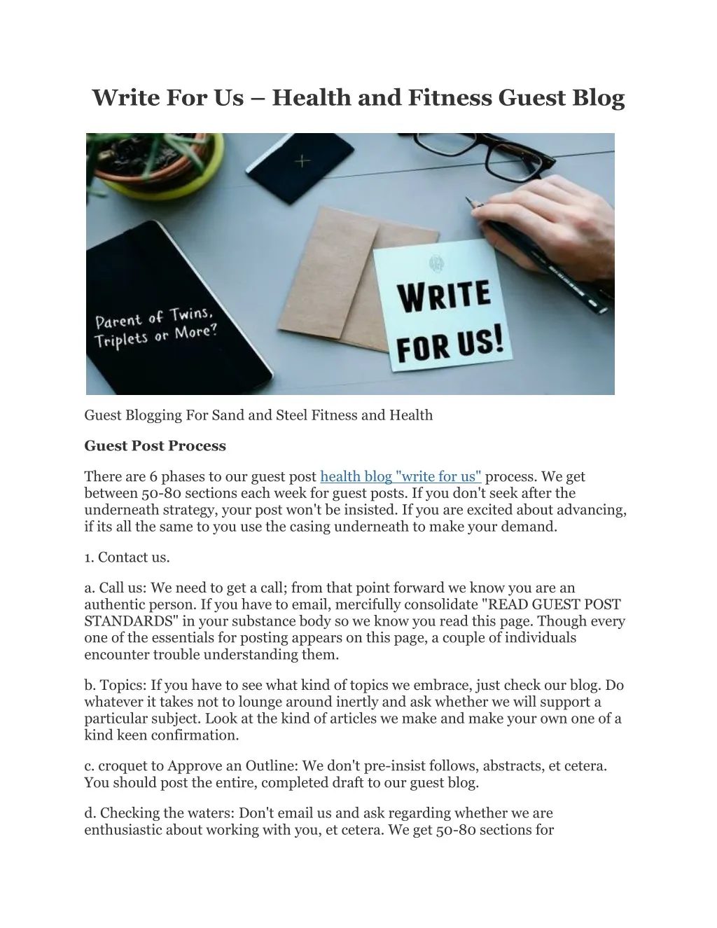 write for us health and fitness guest blog